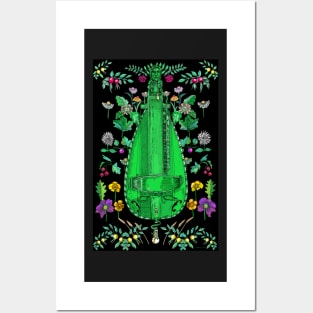 Botanical Green Hurdy-Gurdy Posters and Art